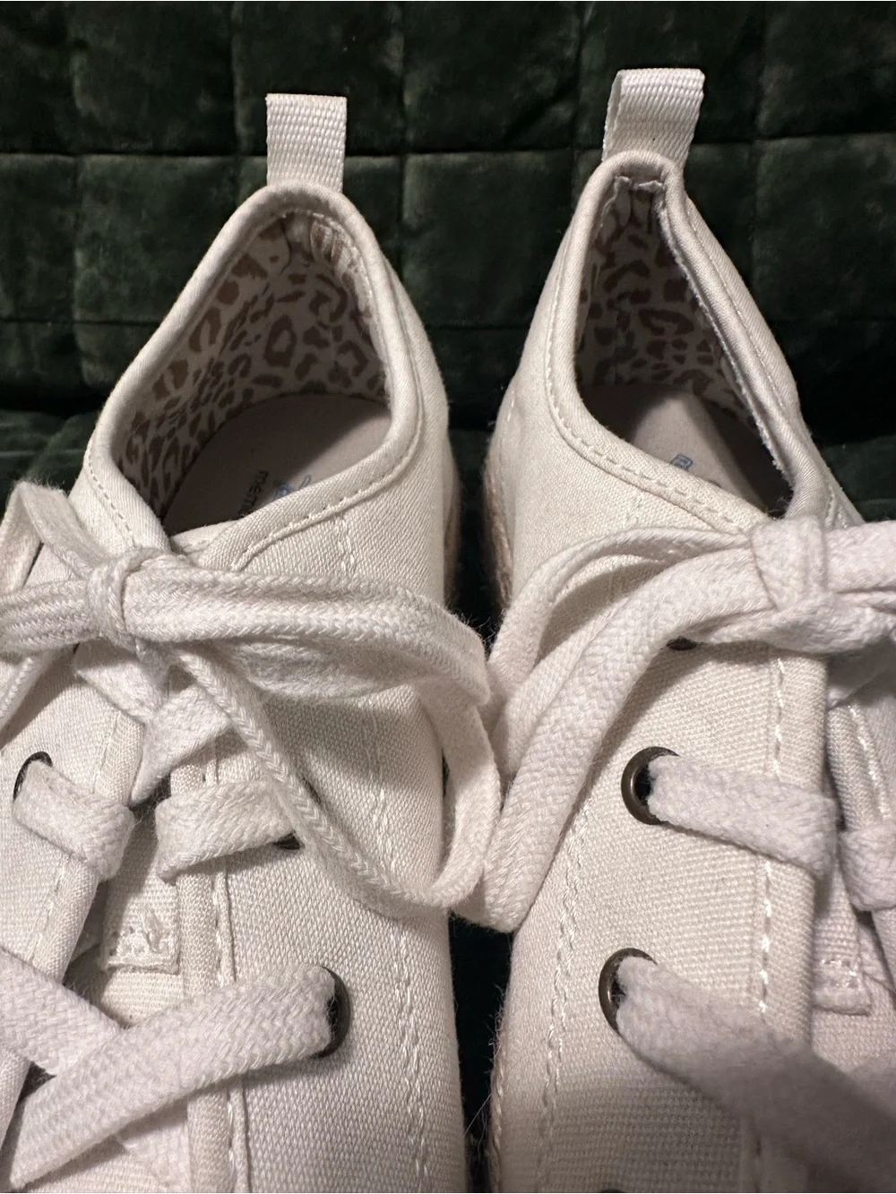 BOBS from Skechers Cream Canvas Espadrille Lace-Up Sneakers